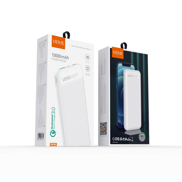 VIDVIE POWERBANK PB760 10000MAH WHITE