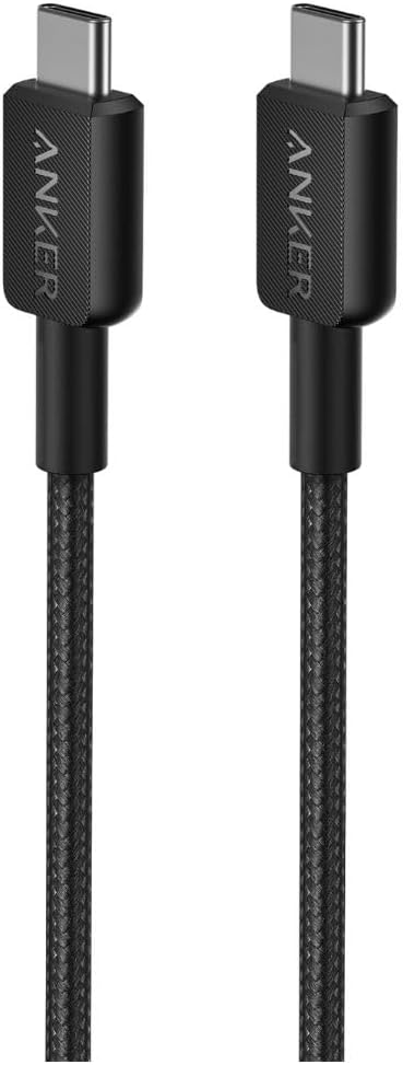 ANKER 322 USB-C to USB-C Cable (6ft/1.8m) USB C Charger Nylon Cable A81F6H11 - Black