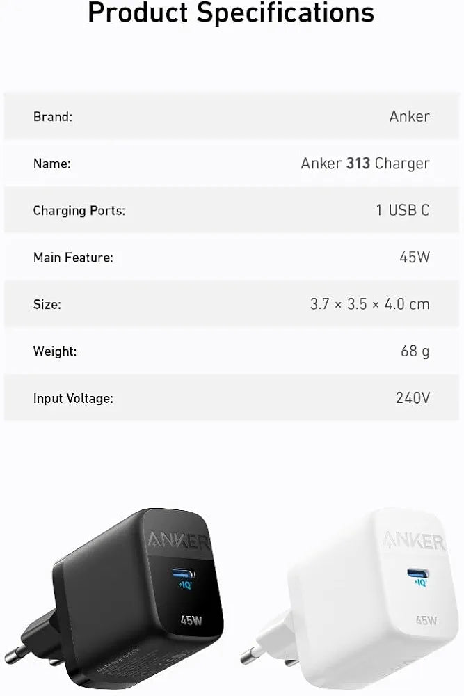 Anker 313 Charger 45W B2B Iteration A2643G21 - White