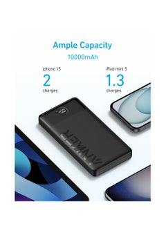 10000 MAH ANKER EXTERNAL BATTERY, 324 POWER BANK WITH 2 PORTS, FAST CHARGING 12W