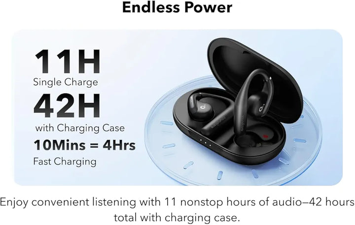 Anker Soundcore , AeroFit Open-Ear Headphones, Ultra Comfort, Snug Fit, Ergonomic Ear Hook, Balanced Sound, IPX7 Waterproof, 42H Playtime, Bluetooth 5.3, App Control, Clear Calls, Wireless Earbuds