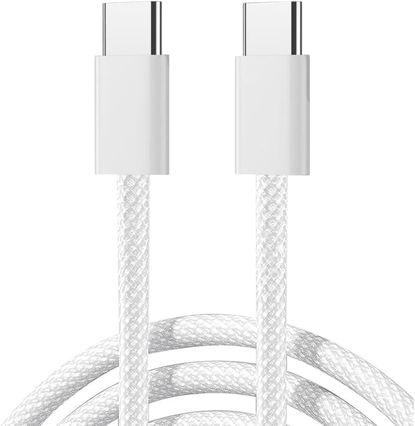 Joyroom S-A45 Braided Data Cable 60W Fast Charging Type-C to Type-C 1m White for Smartphone