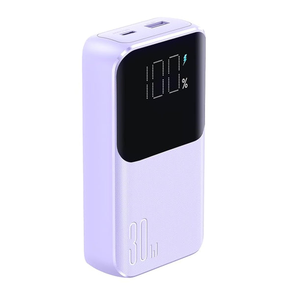 Joyroom 30W 10000mAh Mini Power Bank Charger with Built-in Lightning Cables and USB Type-C Port - Purple - Model JR-PBC06, Number of Ports: 4