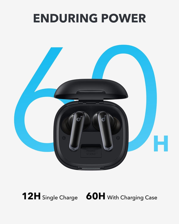 soundcore Anker P40i, Noise Cancelling Wireless Earbuds, Adaptive Noise Cancelling to Environments, Heavy Bass, 60H Playtime, 2-in-1 Case and Phone Stand, IPX5, Wireless Charging, Bluetooth 5.3