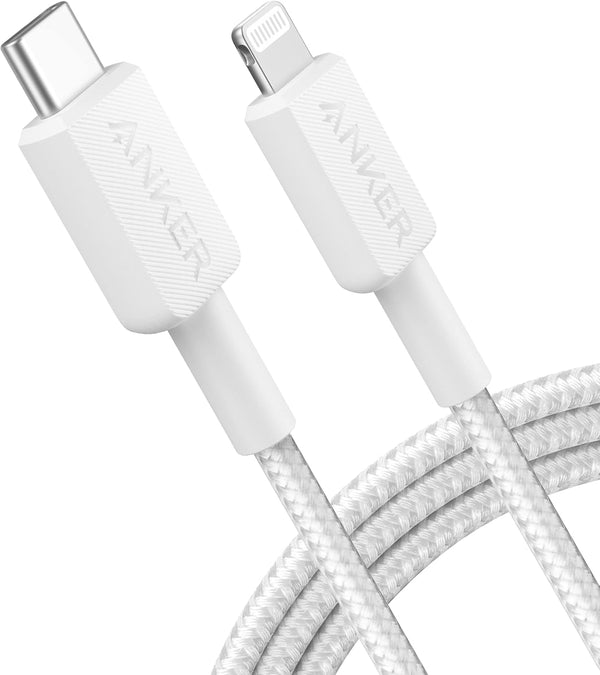 Anker USB-C to Lightning Cable (Braided), 1.8m - White, 322