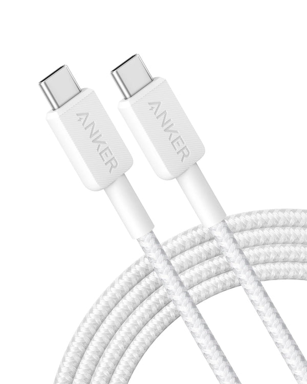 Anker 322 USB-C to USB-C Cable, USB-C to USB-C Fast Charging Cord, 60W Max Power Delivery PD Charging for MacBook, iPad Pro 2020, Samsung Galaxy, Pixel, and More ((6ft) 1.8m, White)