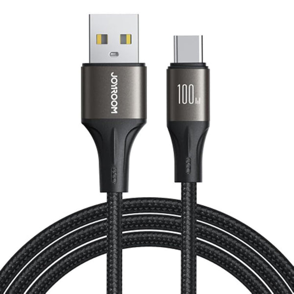 Joyroom SA25-AC6 Light-Speed Series 100W Fast Charging Data Cable (USB-A to Type-C) 1.2m-Black|12 Months Warranty