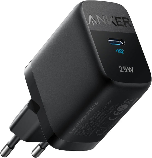 Anker 312 25W Fast Charging Charger PPS for  all smartphones, airpods and more, Black | Cable Not Included | USBC, White | 18 month warranty by ETISAL anker Egypt