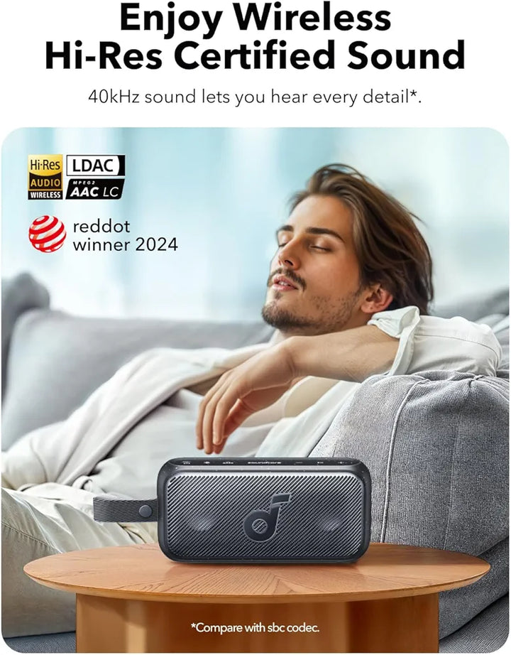 Anker Soundcore Motion 300 Wireless Hi-Res Portable Speaker with BassUp, Bluetooth with SmartTune Technology, 30W Stereo Sound, 13H Playback, and IPX7 Waterproof, for Backyard, Camping, and Hiking